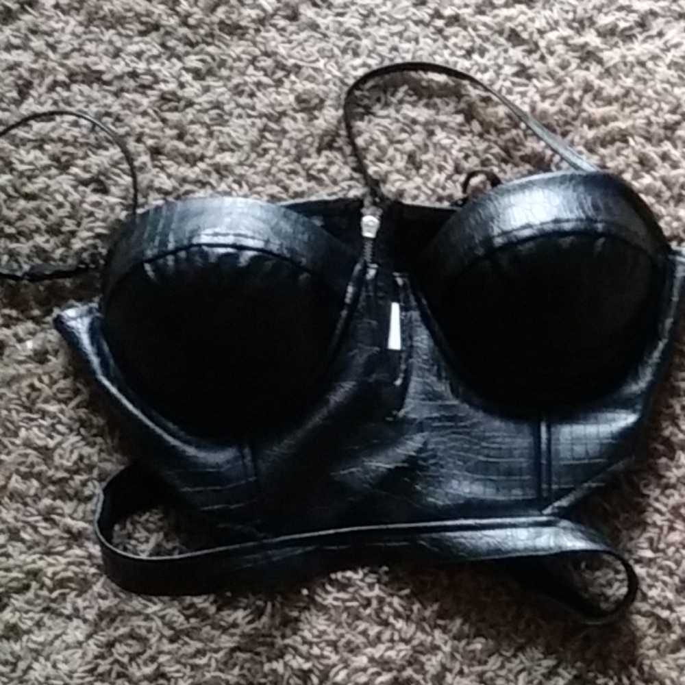 Leather crop top